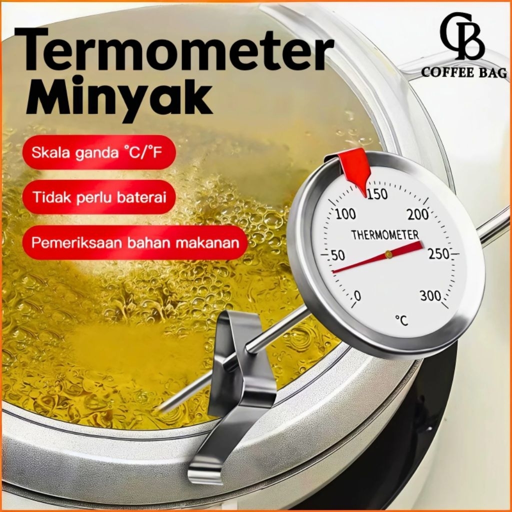 [CB] TERMOMETER Masak Pengukur Analog Suhu Minyak Goreng 15cm , 20cm , 30cm , 40cm Deep Fry Oil Term
