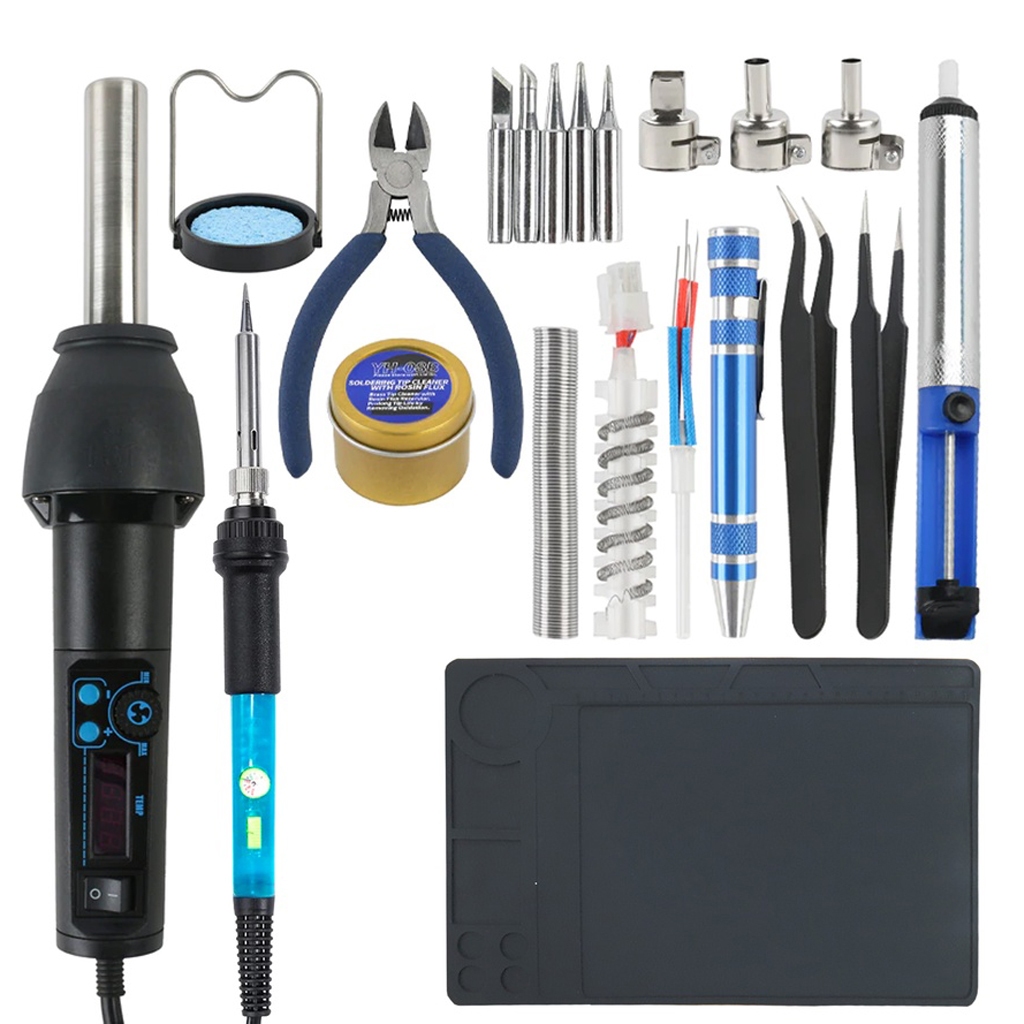 SOLDER TANGAN YIHUA 947-III DAN BLOWER YIHUA 8858-I DENGAN BOX EXCELLENT ORIGINAL