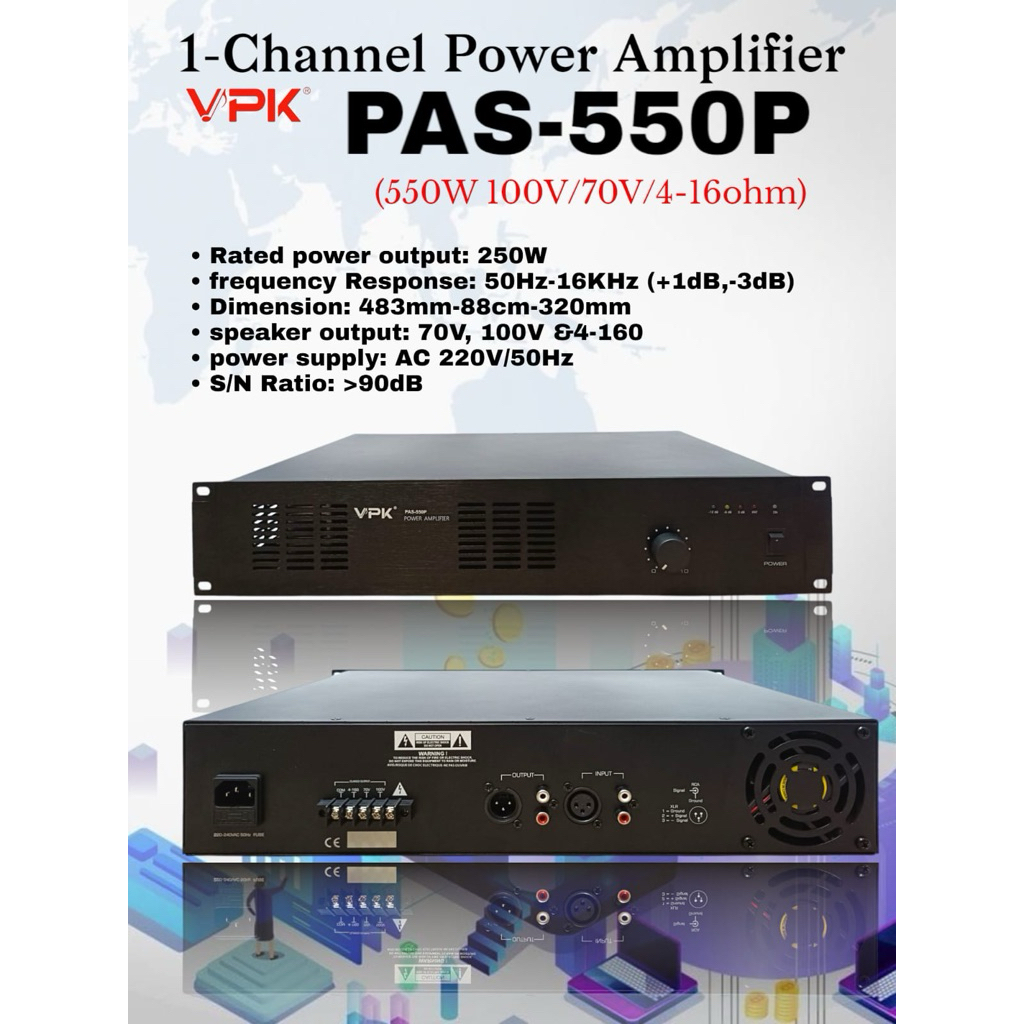 Power Amplifier 1Channel VPK PAS-550P 550 watt Original
