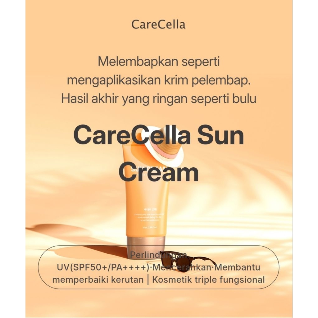 CareCella Sun Cream SPF 50++ PA++++ Mencerahkan Melembabkan Waterbase