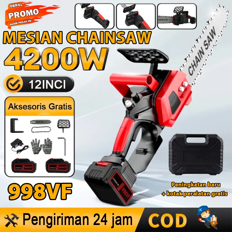 Gergaji Mesin 4/6/8/10/12 Inci 998VF Gergaji Mesin Mini Cordless Lithium Baterai Gergaji Kayu Chains