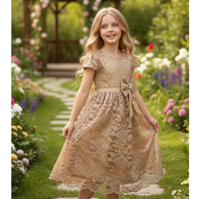 Gaun Anak Mewah Full brokat Dress Lissa Fashion / Baju Pesta Anak usia 2-9 tahun