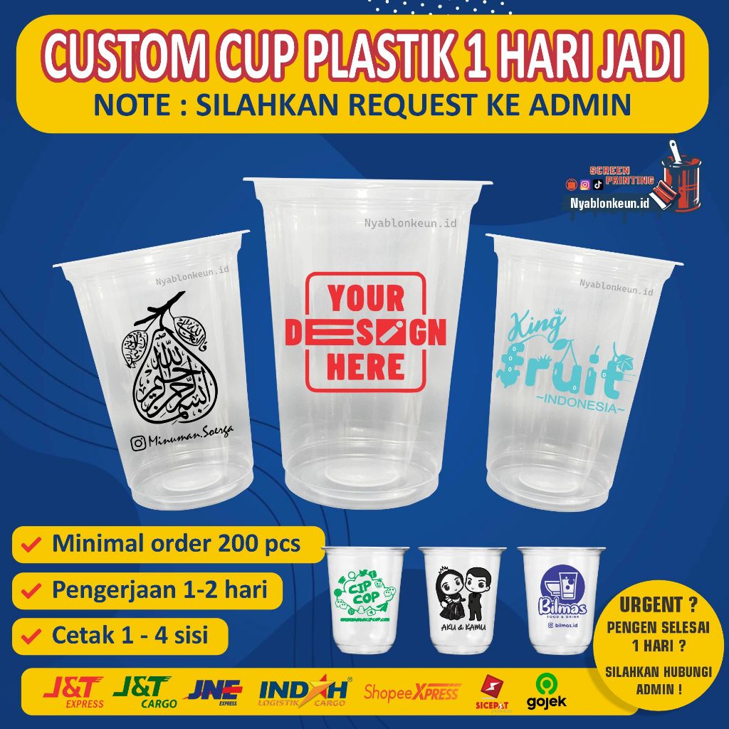 SABLON CUP DATAR PP SABLON CUP CUSTOM SABLON CUP PRINTING PREMIUM TEBAL 12-14-16-18-22 OZ