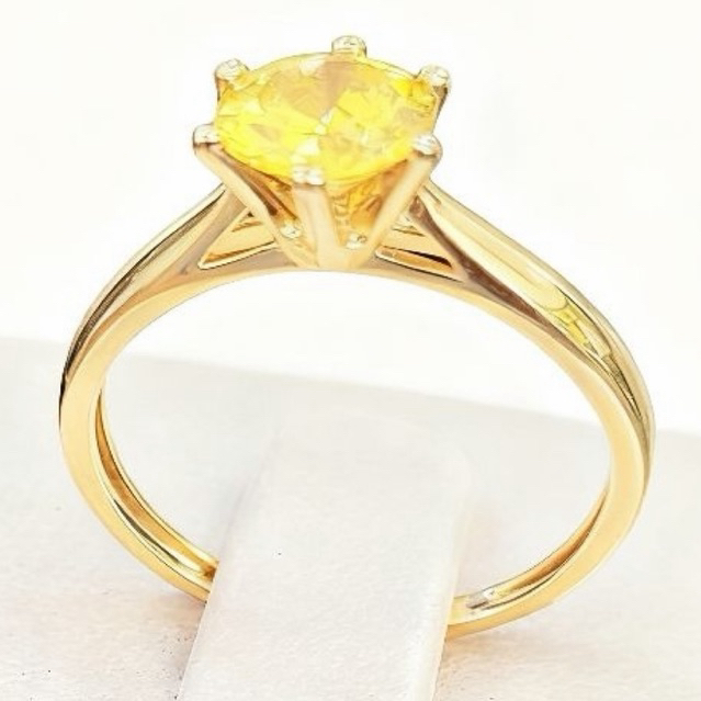 Cincin Emas Asli solitaire kuning Gold 16k