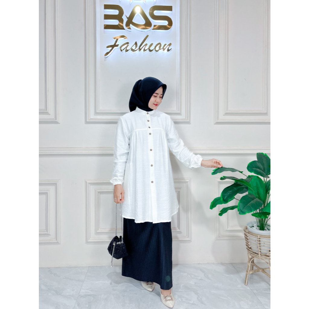 BAS Fashion - Tunik Atmim - Pololinen - Putih BW