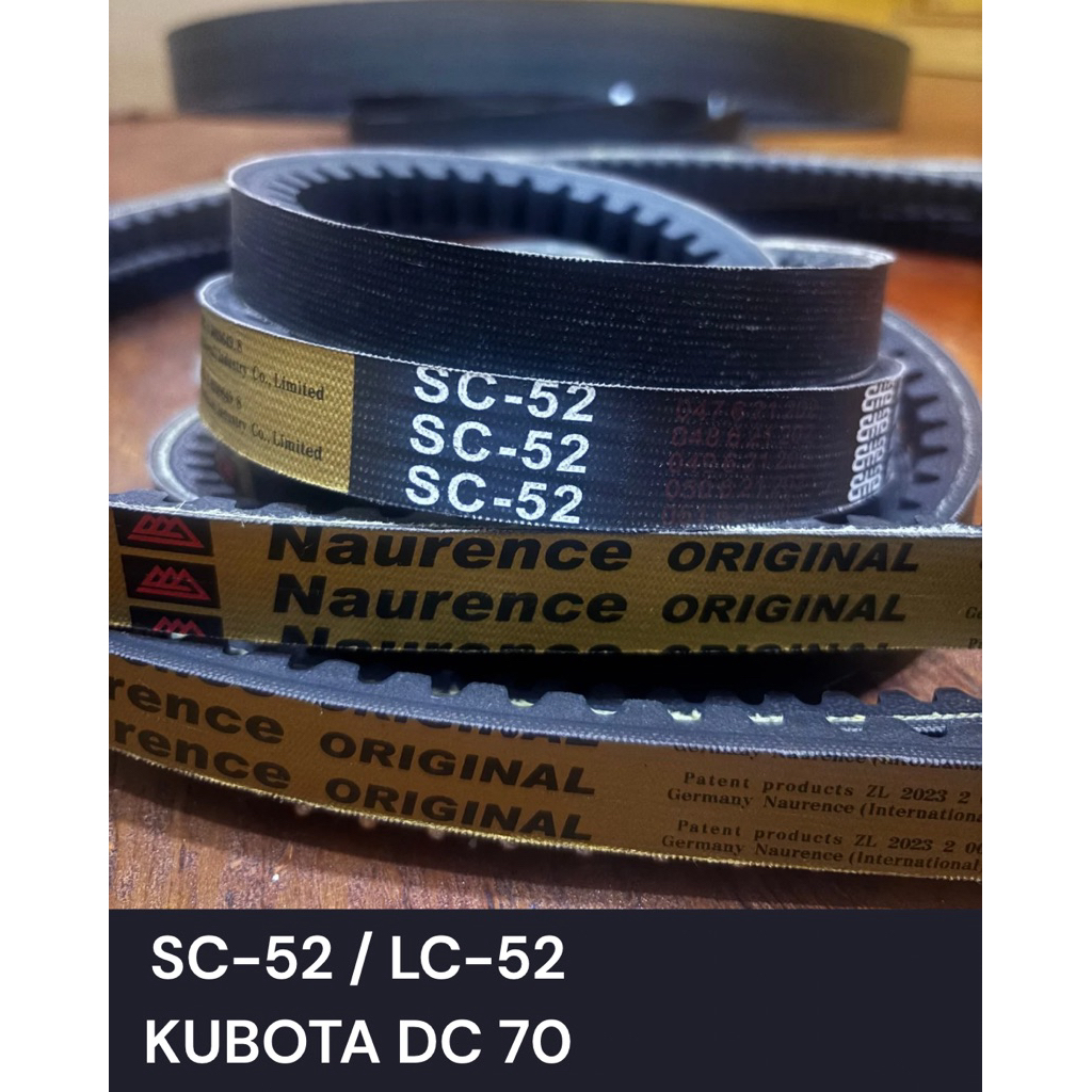 V BELT / FANBLET SC52 ASLI NAURENCE / V-BLET DROSS (PERONTOK) KUBOTA DC 70 untuk COMBINE HARVESTER