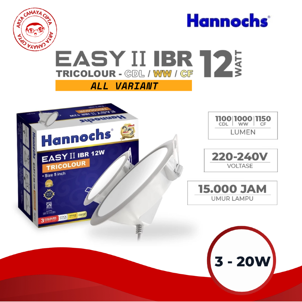 Lampu Downlight - Lampu Downlight Plafon - Downlight Plafon - Hannochs Downlight LED EASY II IBR Cah