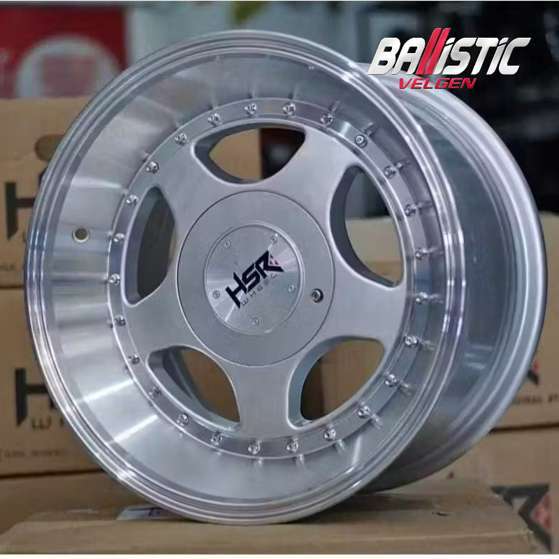 Velg Mobil Ring 15 CELONG HSR PERUGIA R15 Lebar 7/8 Lobang 4 Silver Polish - GRATIS KIRIM SOLO