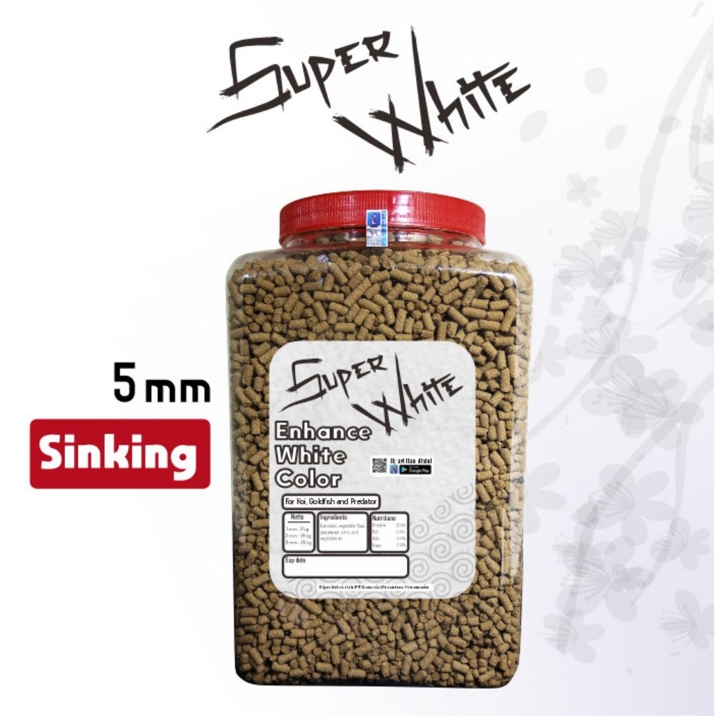 Pakan Ikan Koi, Mas Koki, Channa Super White Naikkan Warna Putih Ikan Koi, DLL [TOPLES BESAR 1,6 Kg]