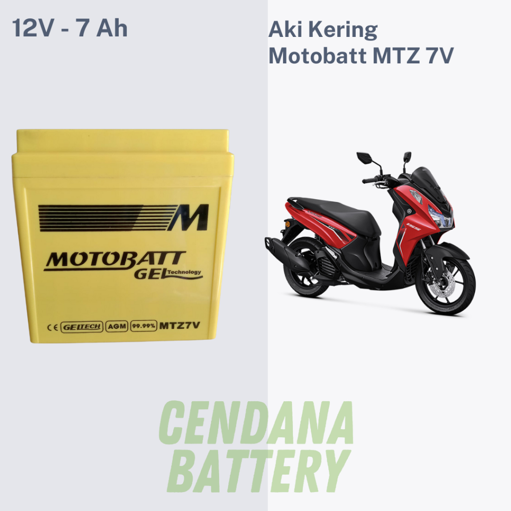 Motobatt 7 Ampere Aki Motor Yamaha Lexi MTZ7V