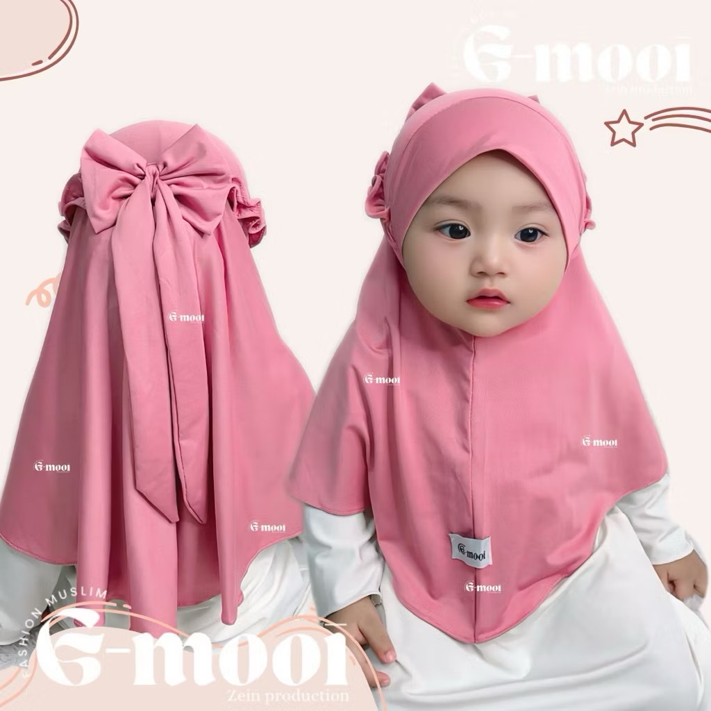 G-MOOI Jilbab Anak Jersey Balon Soft Pad Tali Elastis 0-8 Tahun Banyak Warna Bu