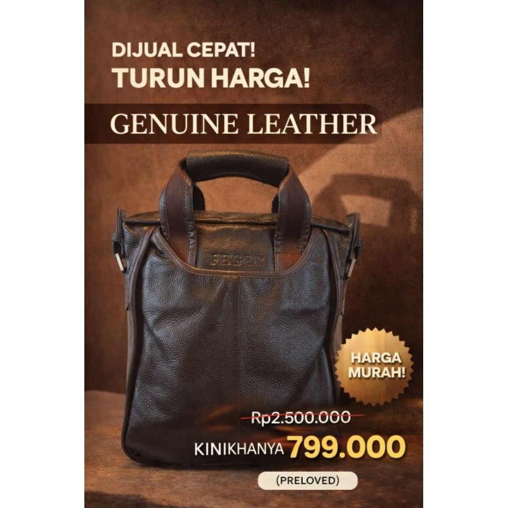 FEGER Leather Bag Original | Preloved | Harga Cuci Gudang