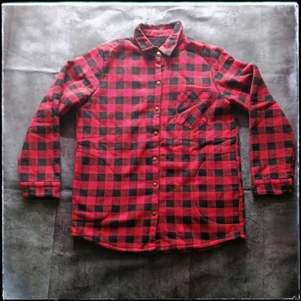 Kemeja flannel veterano tebal inner sherpa size M