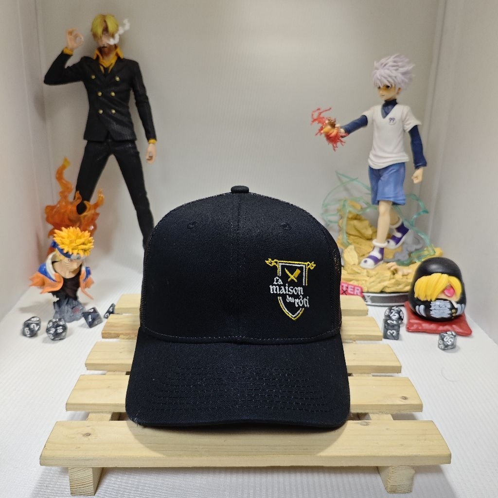 Topi Trucker AJM International La Maison du Rôti | Vintage Mesh Cap Hitam