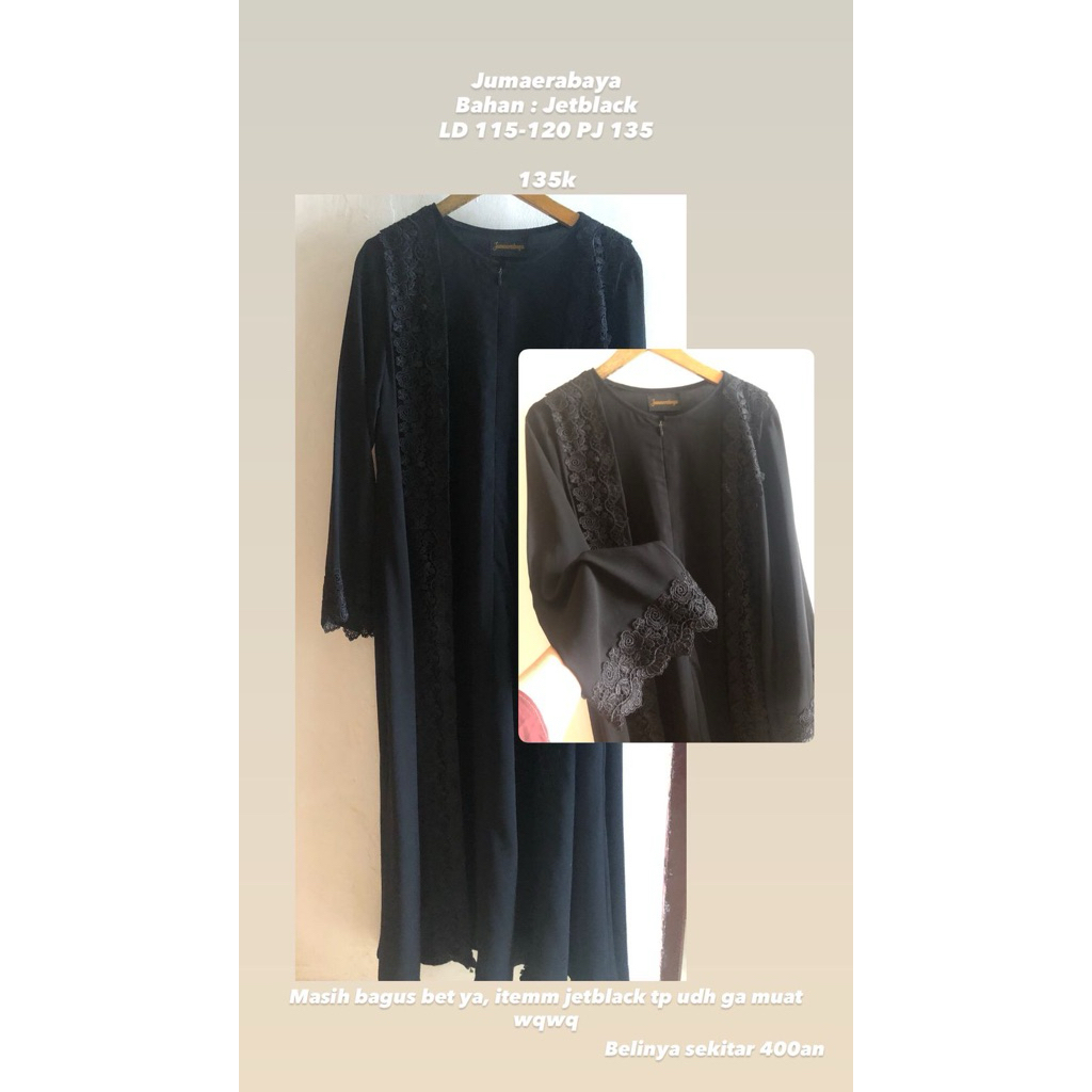 preloved abaya hitam jumaerabaya