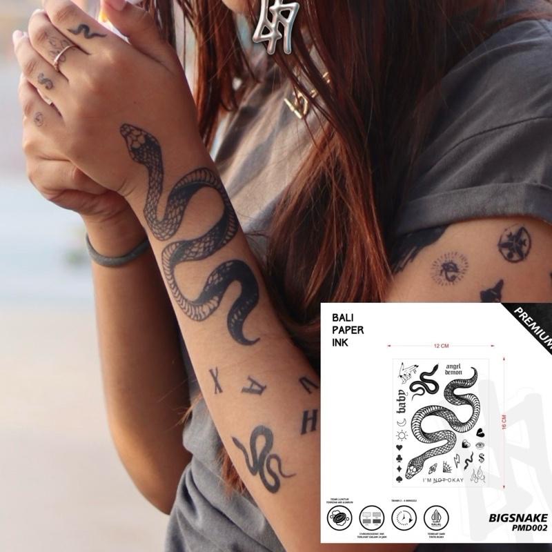 Bali Paper Ink Tato Temporer Tahan Lama – Temporary Tattoo PMD002 Big Snake| tatto lengan