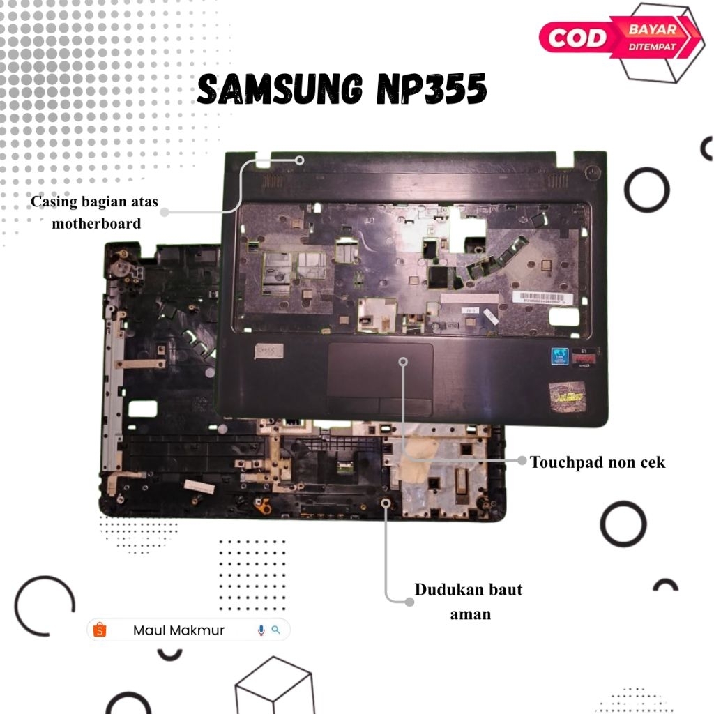 SECOND Casing Laptop Samsung NP355 | Casing C Bagian Atas Motherboard Laptop