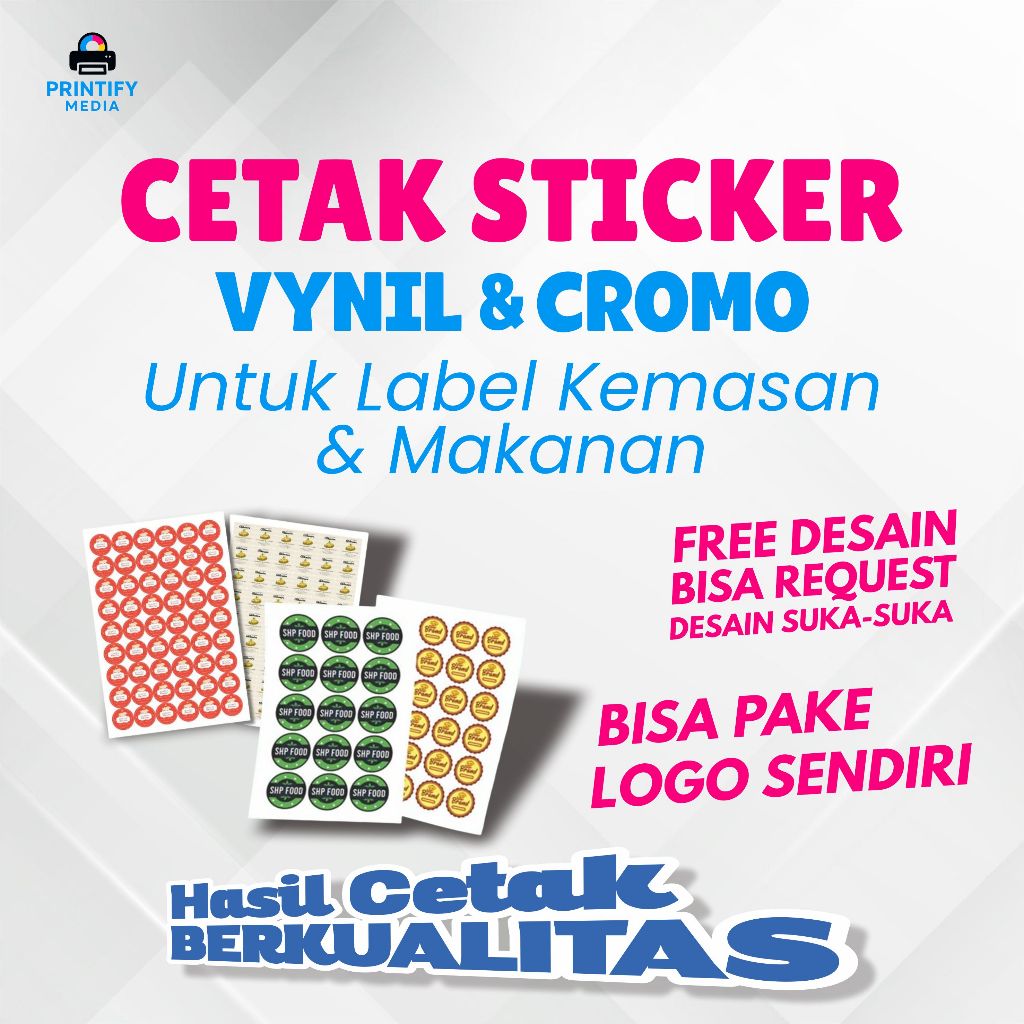 CETAK STIKER LEBEL MAKANAN - UMKM - UNTUK LEBEL KEMASAN - BISA PAKE LOGO SENDIRI