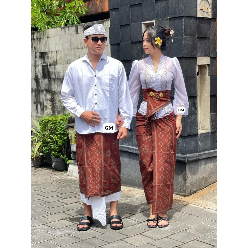 Set couple batik indigo  (Kamen +slendang+saput)