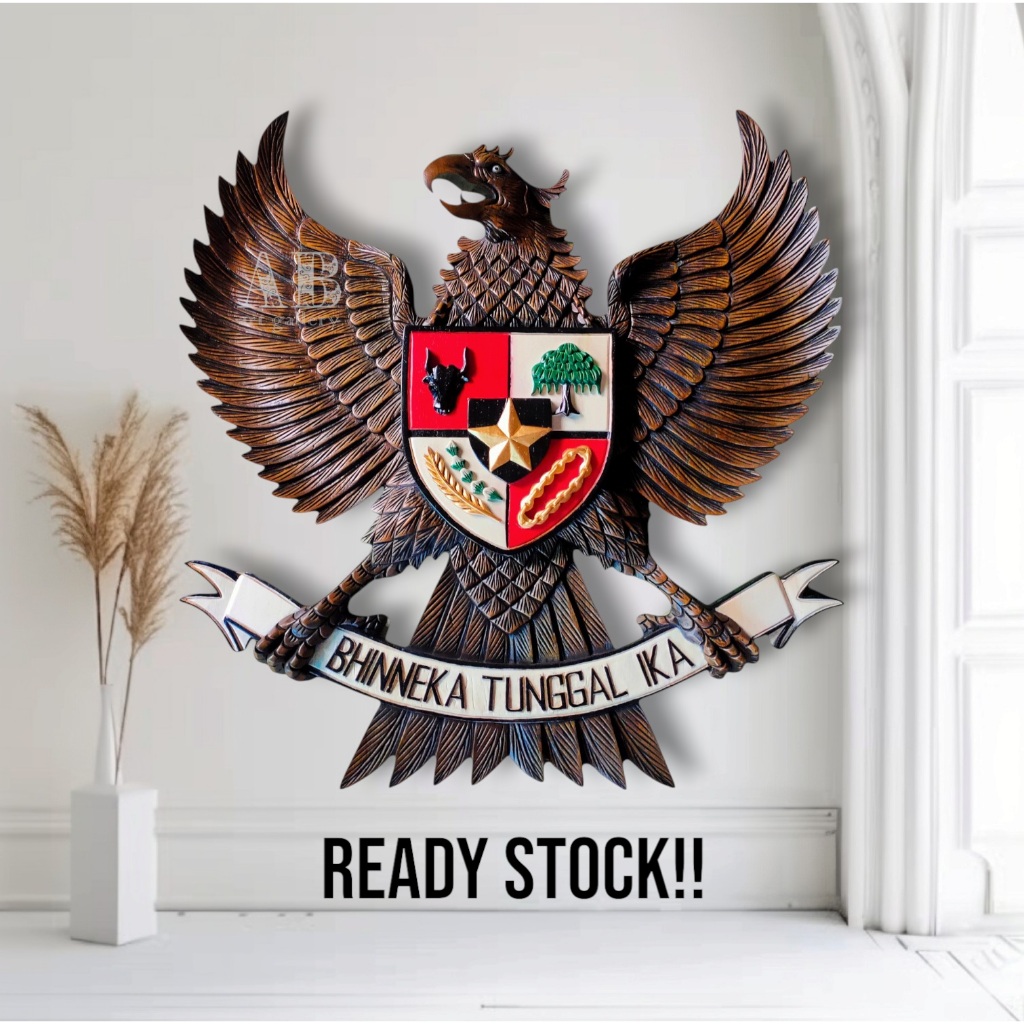 Lambang Garuda Pancasila Ukiran Kayu Jati Antik Berkualitas