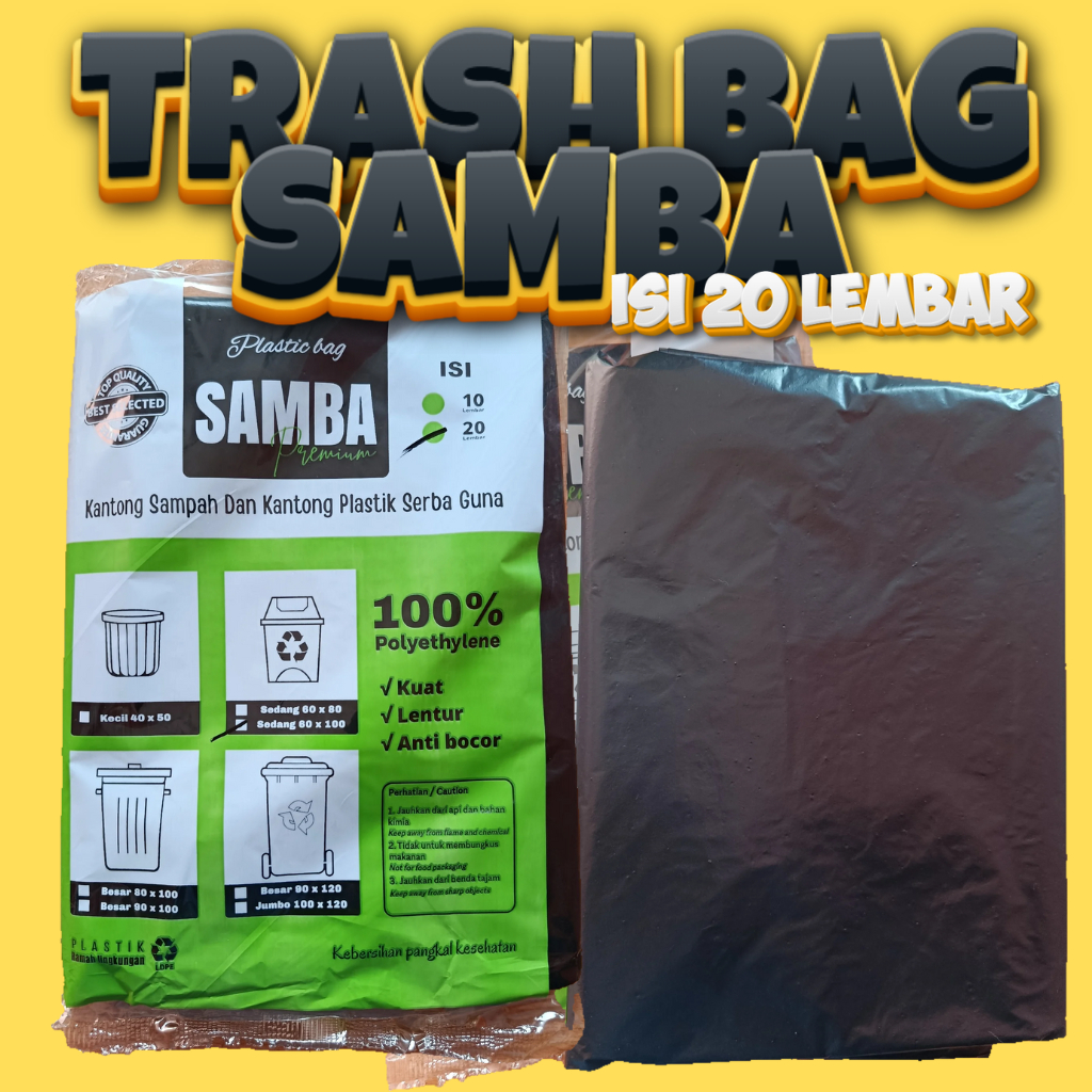 Kantong Plastik Kresek Sampah Hitam - 60x100 80x100 100x120 isi 20 lembar