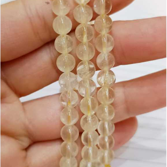 Gelang batu alam citrine gemstone natural crystal bracelet wealthy kesuksesan bead 6 mm