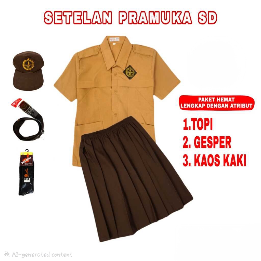 Seragam Pramuka SD Perempuan Lengkap