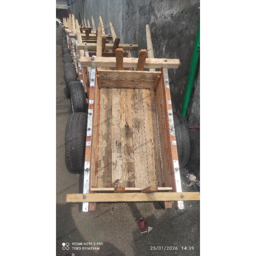 Gerobak kayu gerobak pasir dorong ban mobil dan ban motor khusus JABODETABEK [Terlaris]