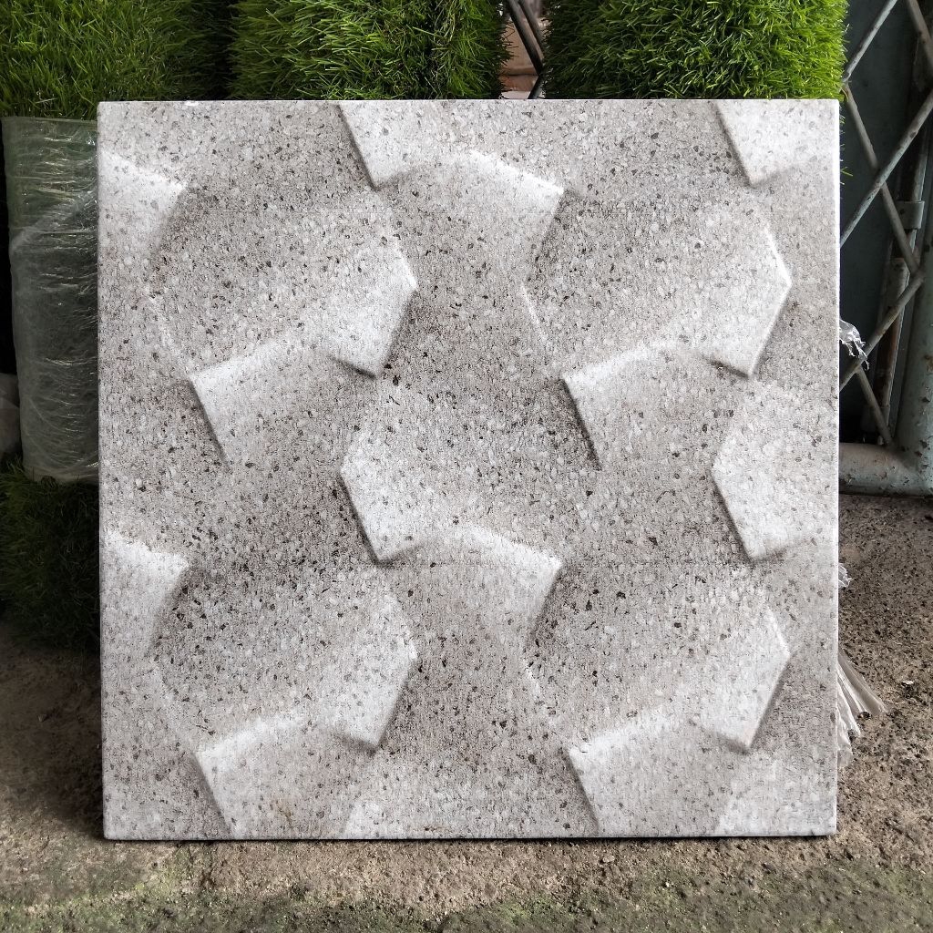 keramik 40x40 motif abu 3d (matt-doff-timbul) / keramik kamar mandi/keramik teras/ keramik carpot/ k