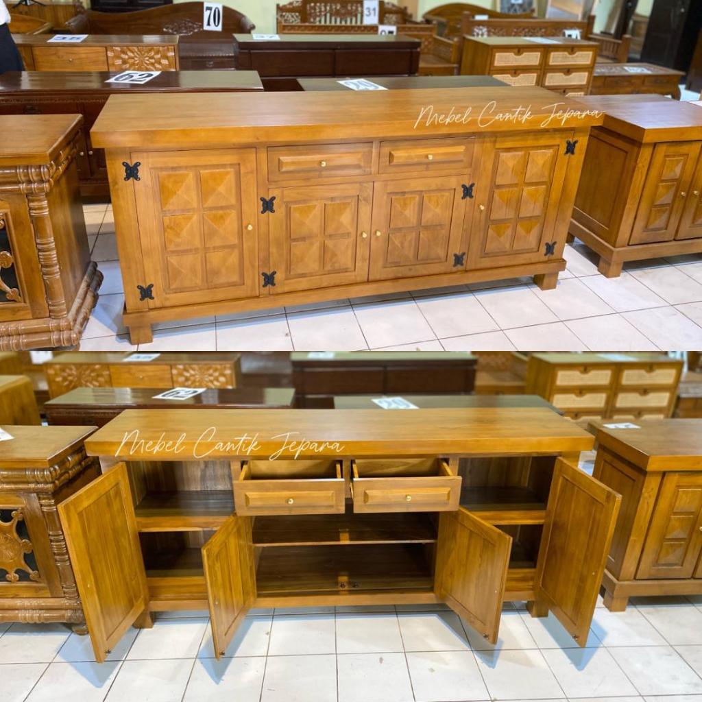 Bufet Diamond 2 Meter Model Terbaru/Meja Tv Bahan Kayu Jati