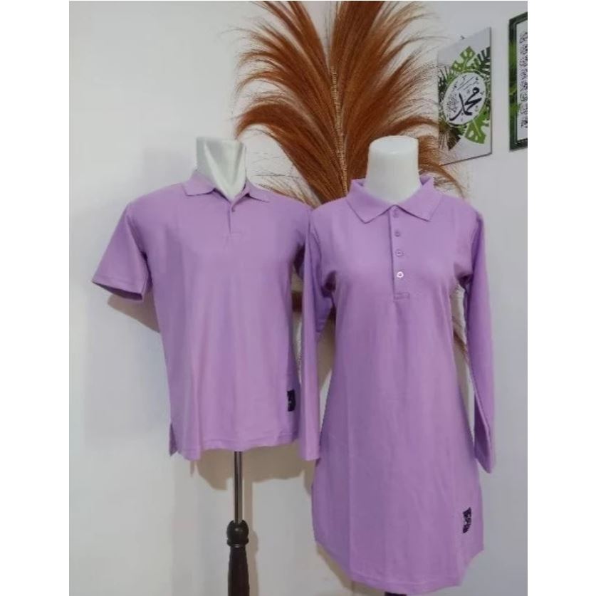 Kaos Couple Bahan Adem Warna Ungu Lilac