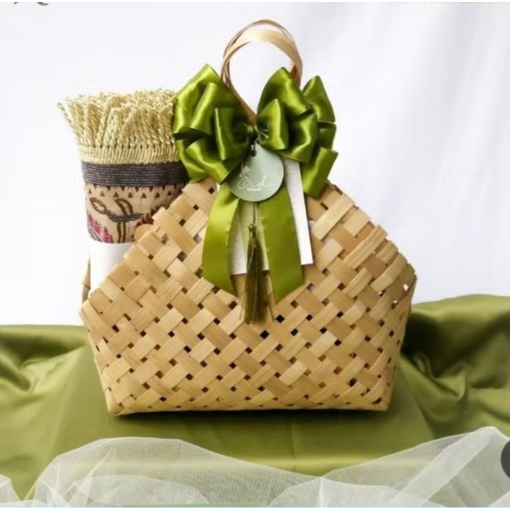 (12pcs) Tas Anyaman Bambu 20x10 Natural