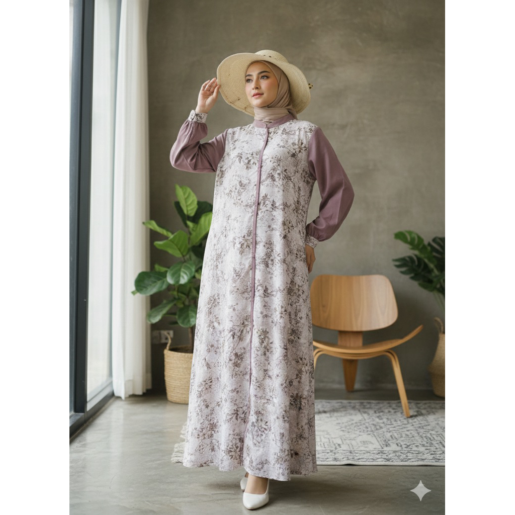 gamis mewah elegan terbaru 2026  gamis Lebaran terbaru 2026 gamis simpel elegan gamis wanita elegan 