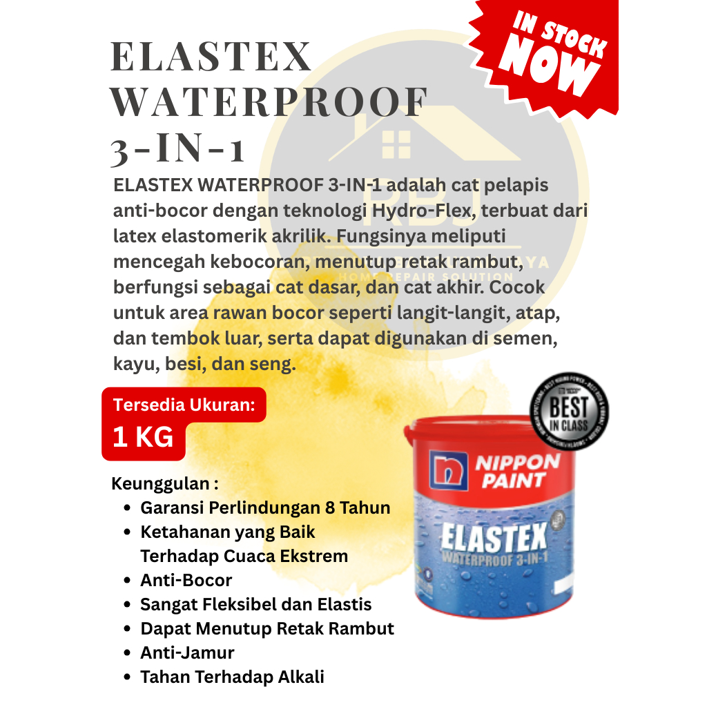 (1KG) - ELASTEX WATERPROOF 3-IN-1 - NIPPON PAINT