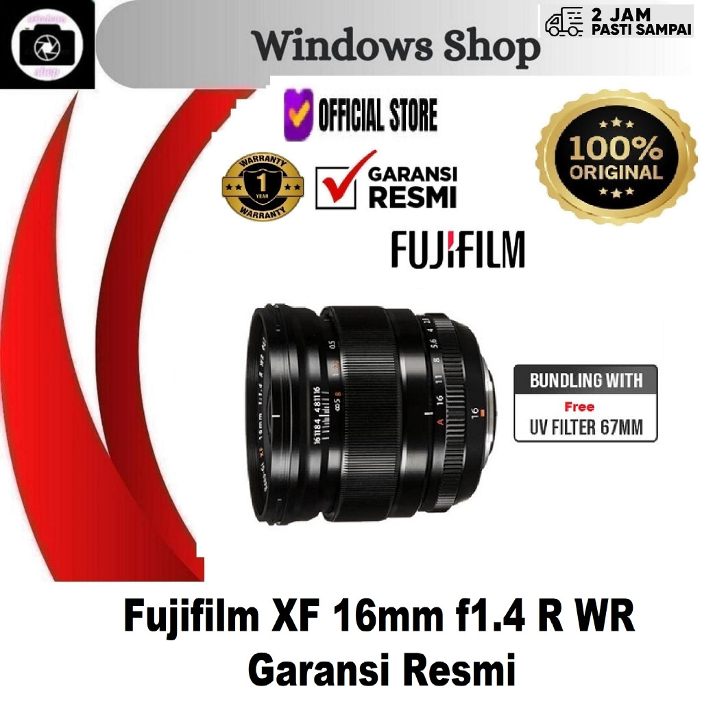 Fujifilm XF 16mm f1.4 R WR Fuji XF16mm f1.4 Garansi Resmi