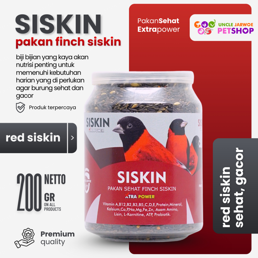 SISKIN - Caroll Pakan Penggacor Burung Red Siskin