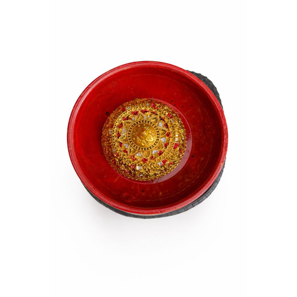 Bokoran Bulat 25cm + Saab | Wadah Banten Bali Elegan | Khusus Instan lo