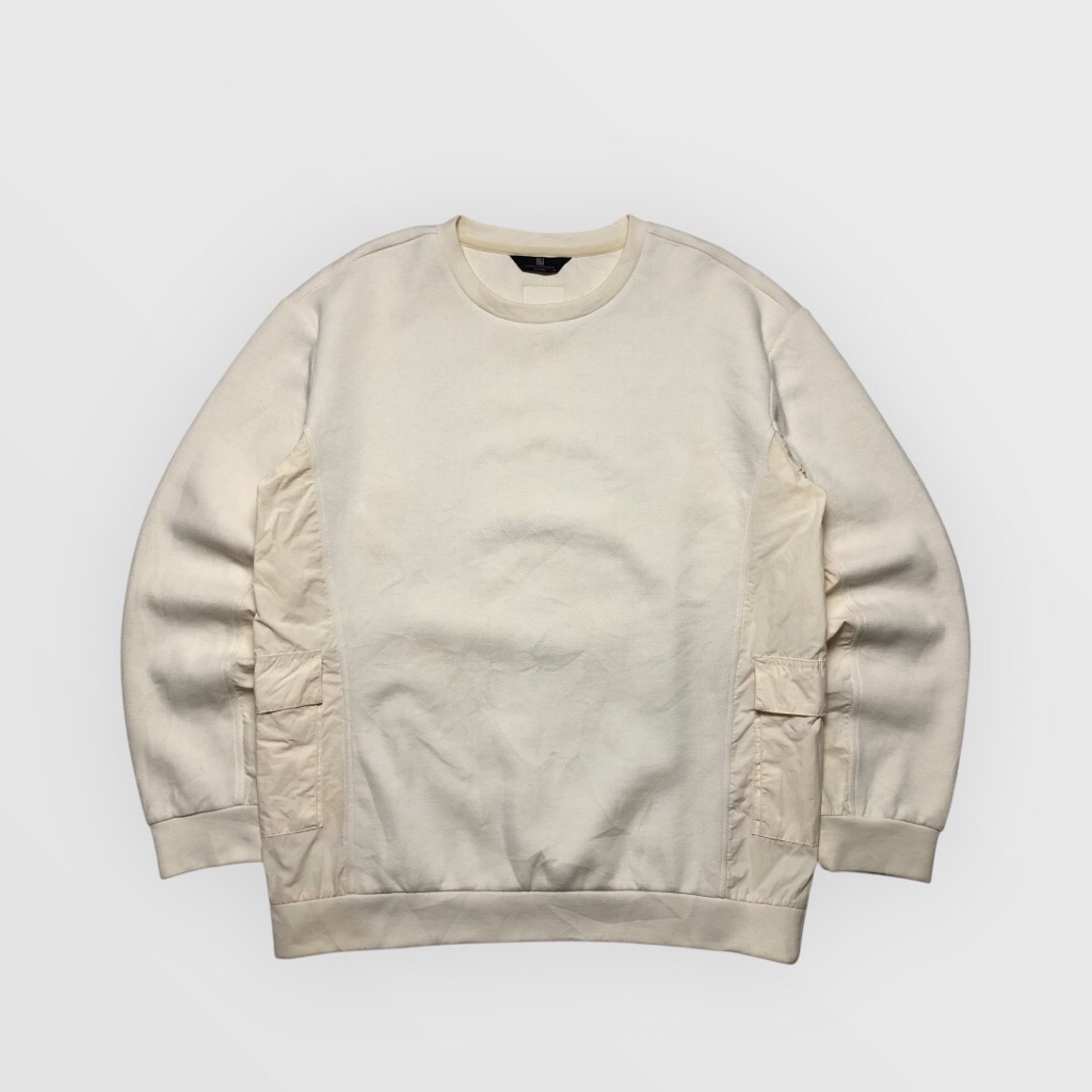 F.O.W Future Of Workwear by Mind Bridge Pocket Crewneck Sweatshirt Ivory