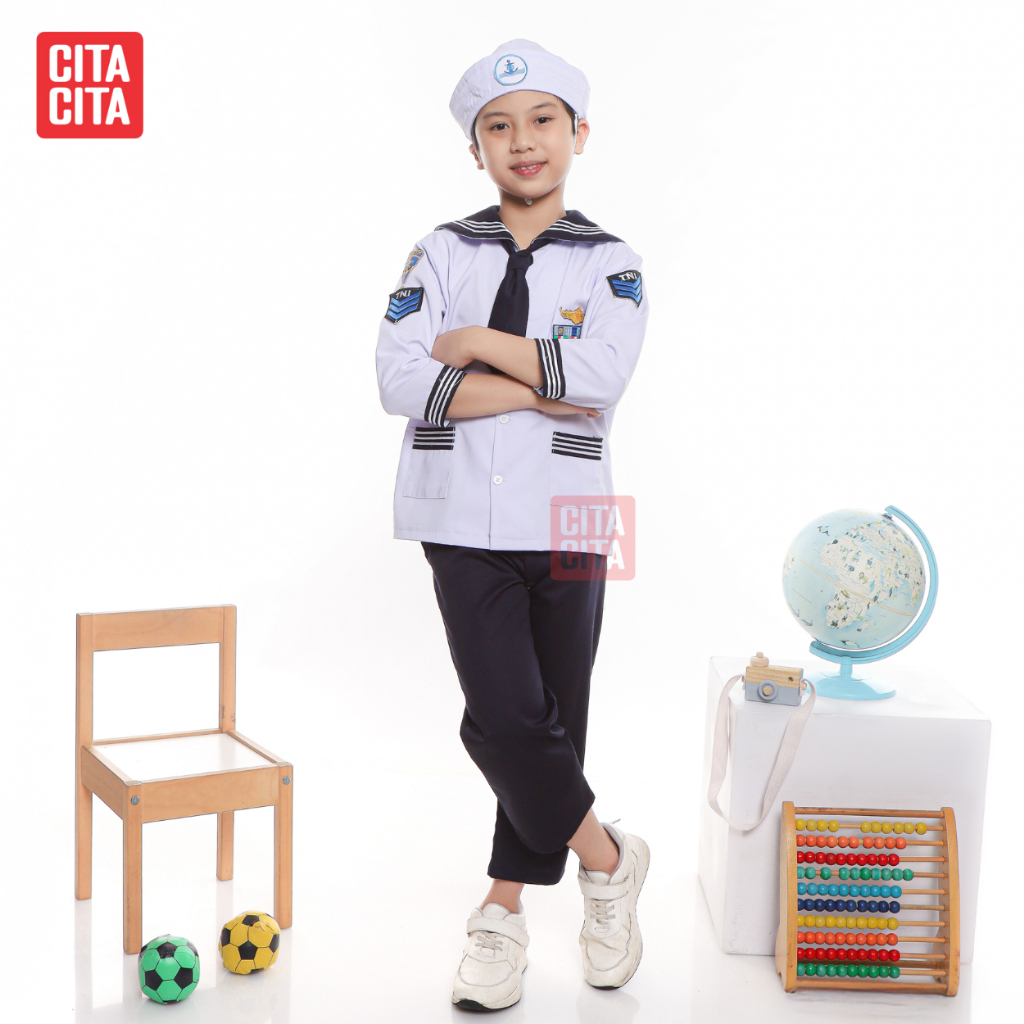 CITA CITA ANAK Baju Profesi Nahkoda Laki2 Perempuan | Seragam Nahkoda Pelaut Premium