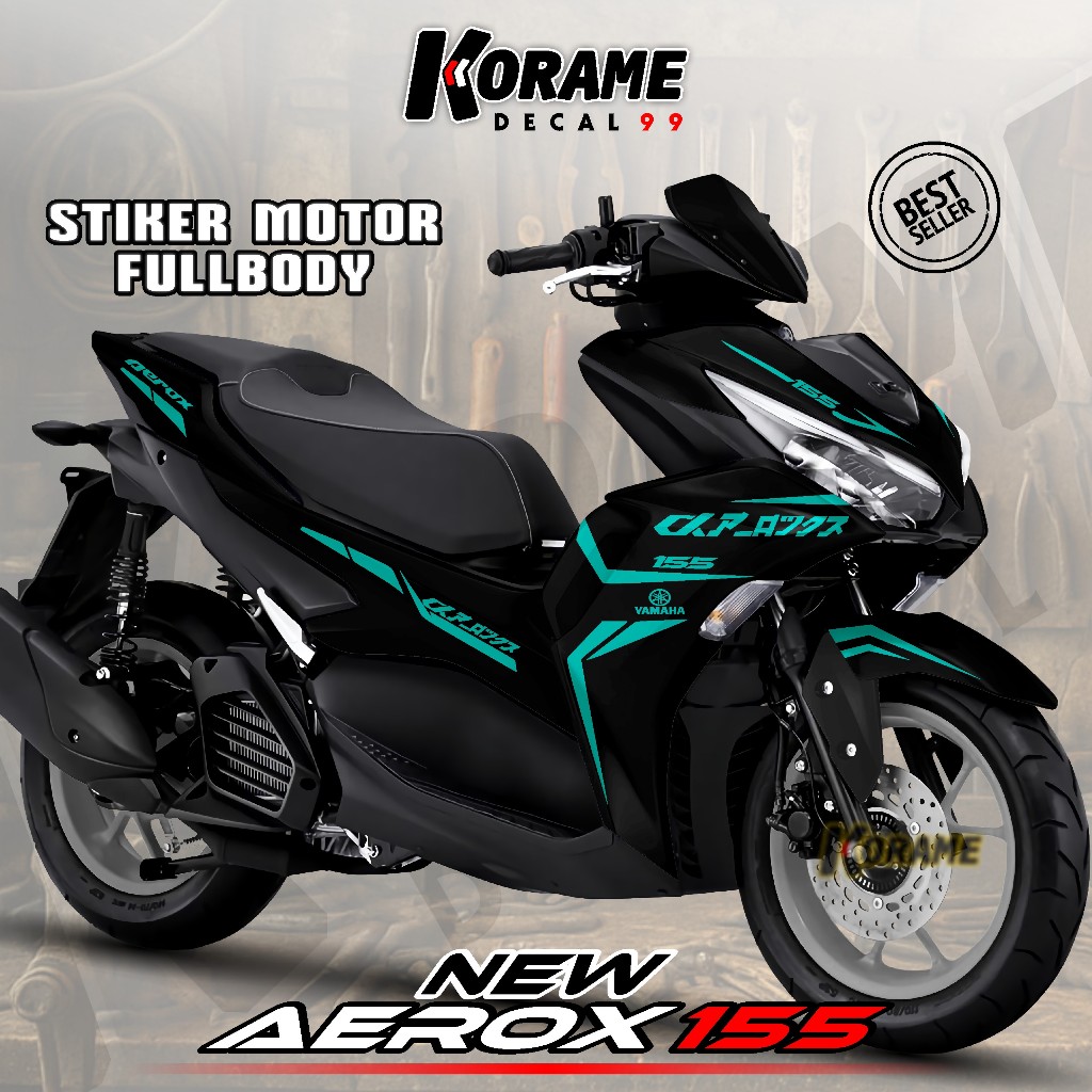 Decal Aerox New 155 Connected // Stiker Variasi Aerox New 155 2024 List JPN Black Series