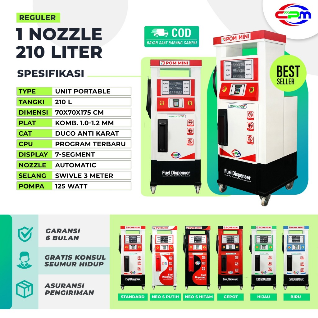 POM MINI - Pertamini Digital 1 Nozzle 210 Liter