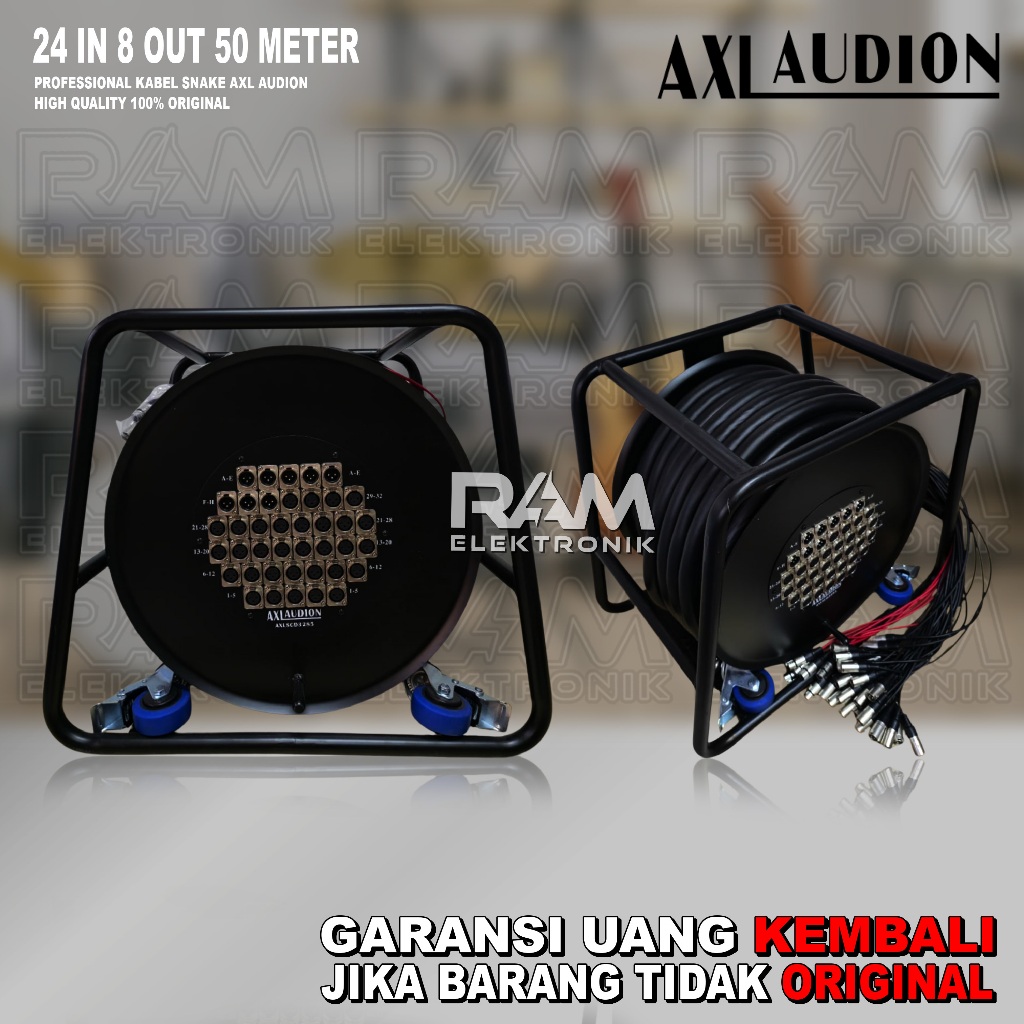 Kabel Snake | Snake Cable AXL AUDION 32 Channel 24 Input 8 Output 50 Meter Rol