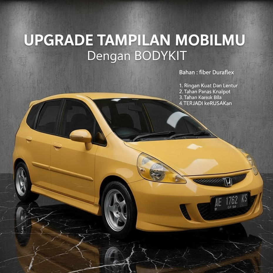 bodykit full bemper jazz gd3 Adaptasi Vtec MMC 2004 - 2007 adaptasi vtec include Grill Jaring