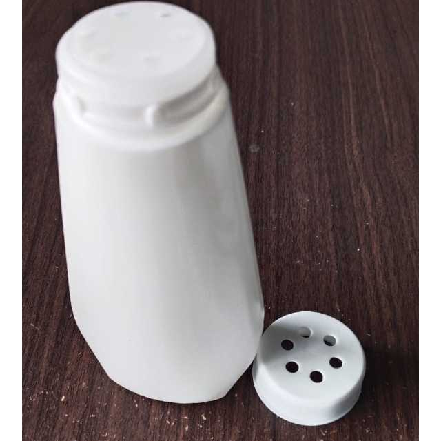 Botol bedak jonson ukuran 100 ml bahan plastik warna putih susu