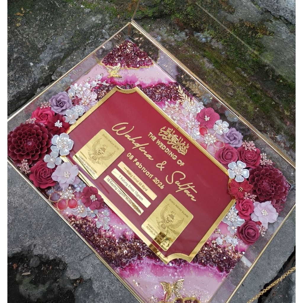 Custom Mahar Resin Plakat Gold Premium