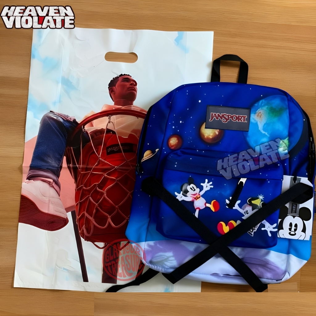 TAS RANSEL JANSPORT DISNEY MICKEY MOUSE PLANET BUMI - JANSPORT DISNEY BLUE - JANSPORT MICKEYMOUSE - 