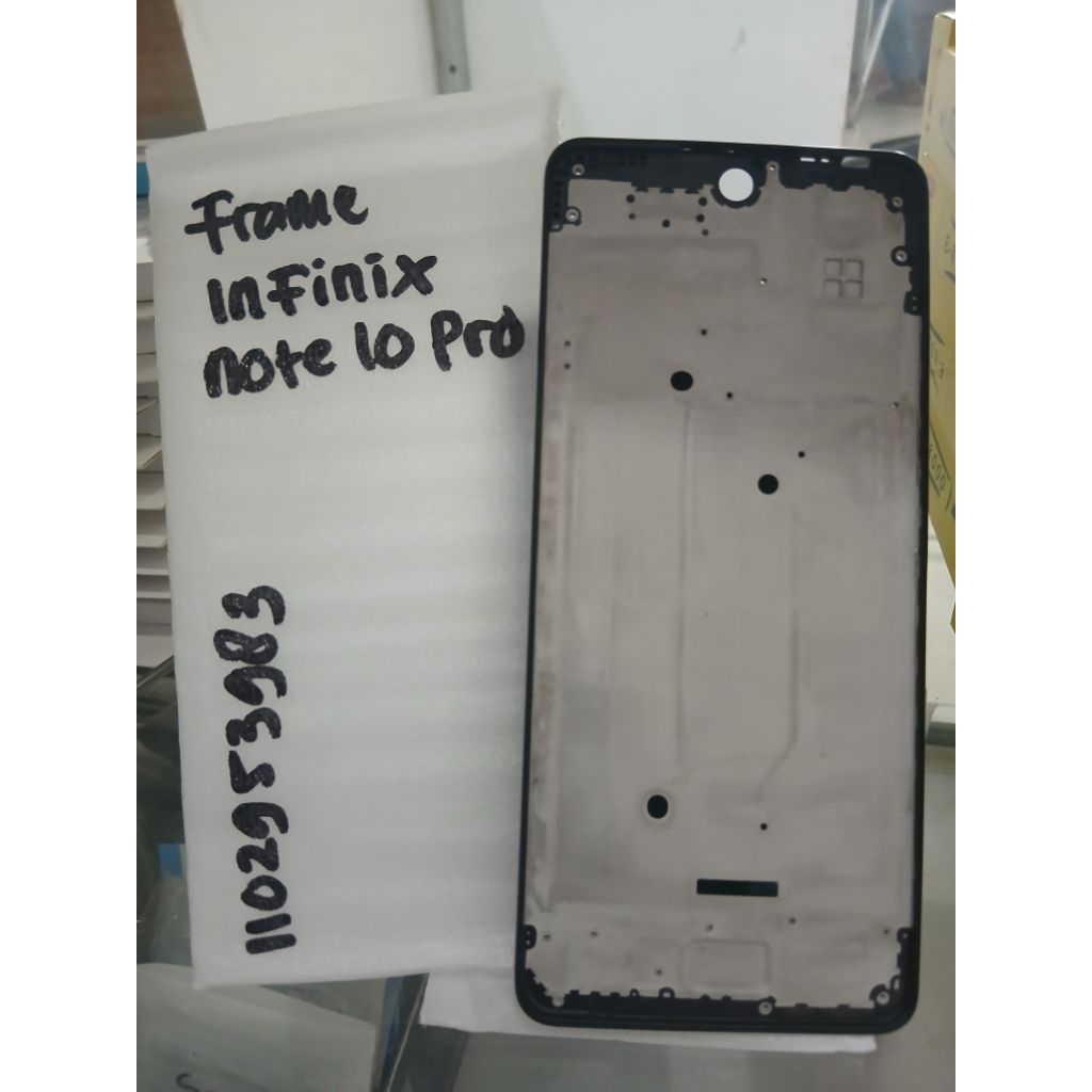 BEZZEL/FRAME LCD/DUDUKAN LCD INFINIX NOTE 10 PRO/X695 BLACK FRAME/DUDUKAN LCD