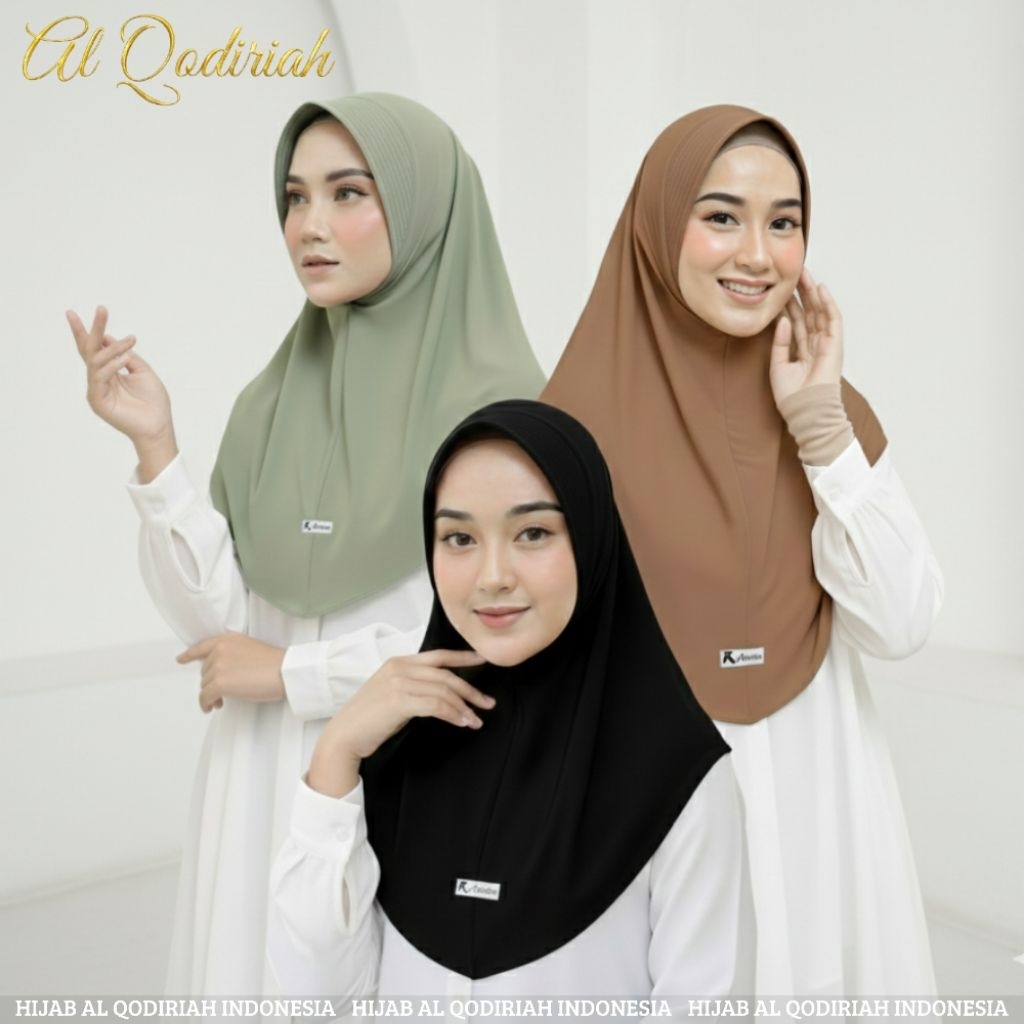 Hijab Instan Menutup Dada Al Qodiriah | Khimar Instan Simple Premium Adem Nyaman