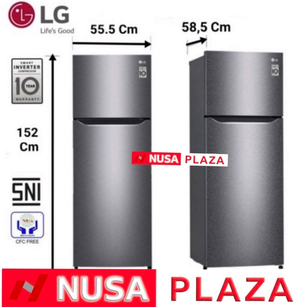 KULKAS LG 2 PINTU INVERTER GN-215SQMT (KHUSUS MEDAN)