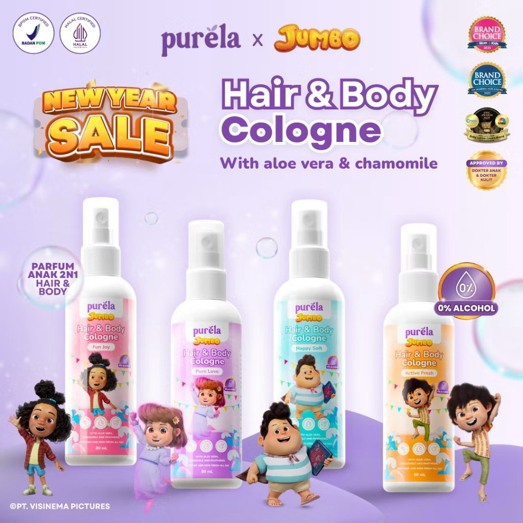 PURELA HAIR & BODY COLOGNE | COLOGNE BABY | PARFUM BAYI | 80ML